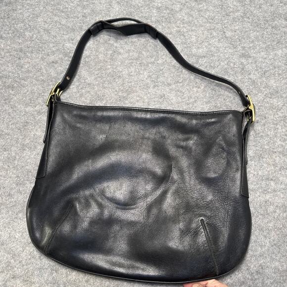 Vintage Genuine Coach 9213 Black Leather Shoulder BAG Medium Hobo - Picture 5 of 12